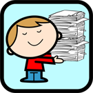 Little Darlings Nursery child with a pile of papers